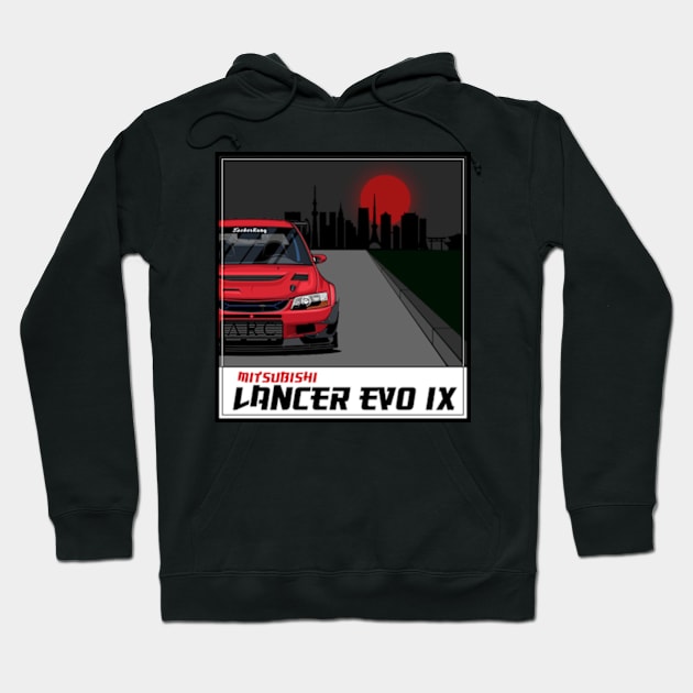 Mitsubishi Lancer Evolution evo 9, IX, JDM Car Hoodie by T-JD